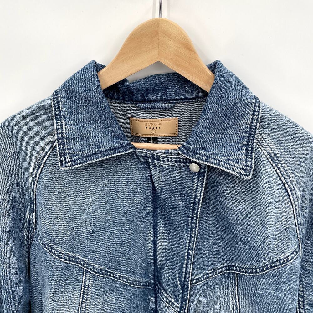 BlankNYC NWT Evereve Wondering Why Denim Full Zip Retro Jacket // L - Picture 6 of 10